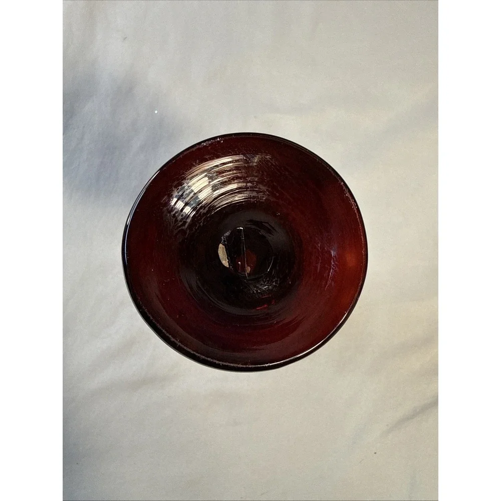 Vintage Bohemian Ruby Red Cut to Clear Cordial Glass / Aperitif Goblet
